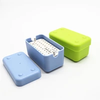 1box dental clinic plastic endo box with ruler files bur holder blocks stand clean autoclavable sterilization case 40 holes