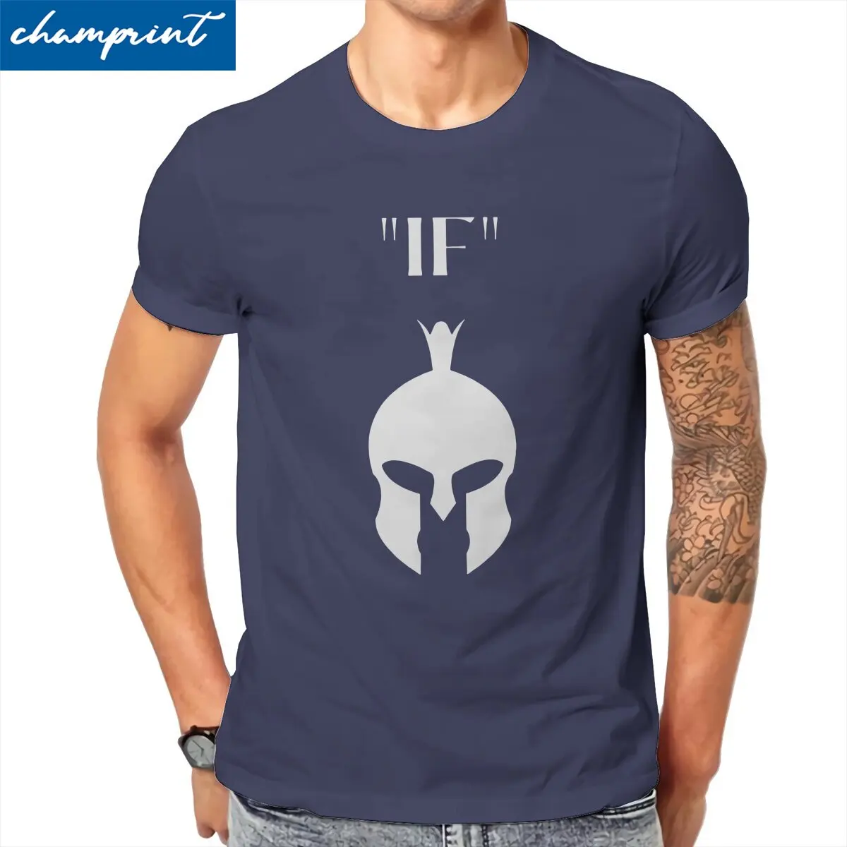 

'IF' Spartan Quote T Shirt Men Cotton Funny T-Shirt O Neck Tee Shirt Short Sleeve Clothes Plus Size