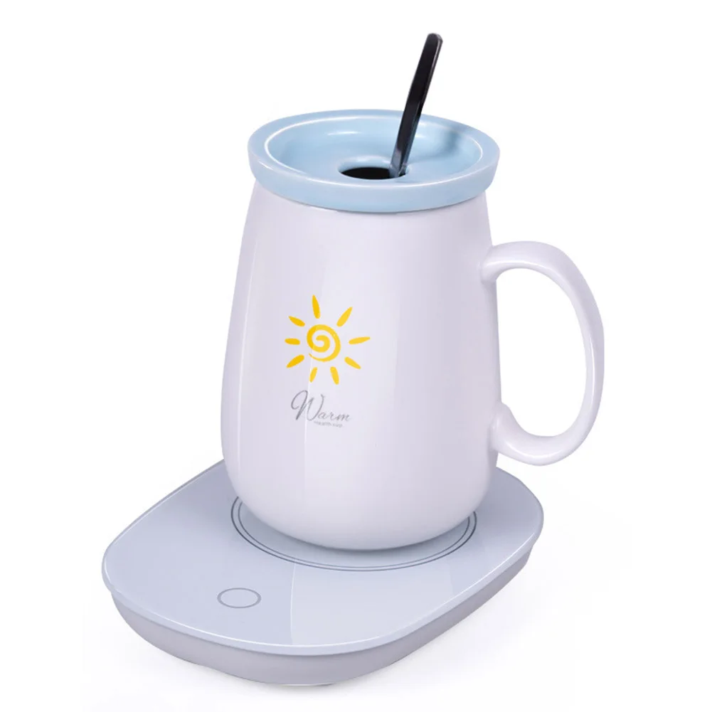 

Кружка-грелка для кофе, сохраняющая температуру 55 градусов по Цельсию для офиса и дома, включает кружку, ложку, кружку, грелка для офиса и дом...