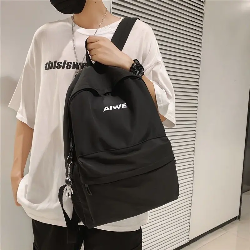

Qyahlybz Men's Casual Simple College Student High School Student Schoolbag Men's Instagram Style Fashion Travel Backpack Women