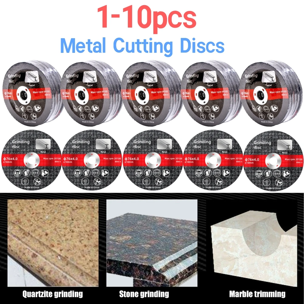 

1/5 Pcs Metal Cutting Discs High Hardness 76mm Grinding Cutting Blade Portable Cutting Grinding Wheel Angle Grinder Accessories