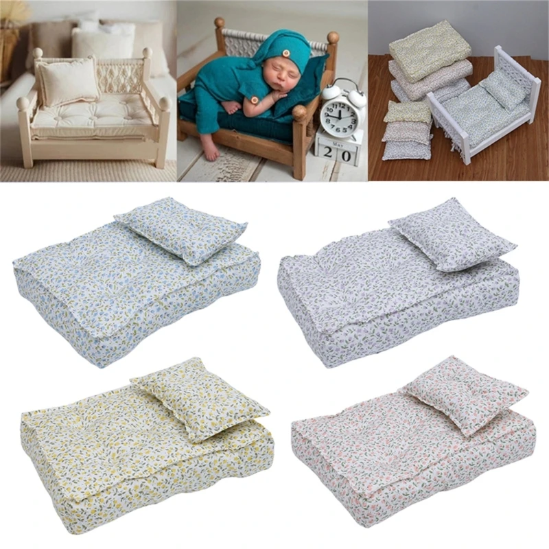 

Baby Photography Props Background Mini Mattress & Pillow Photo Props Set Newborn Photostudio Backdrop Photo Posing Mat