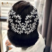 a330 silvergolden crystal wedding hair jewelry bridal flower headpiece for women tiara fashion bridal headwear hairband