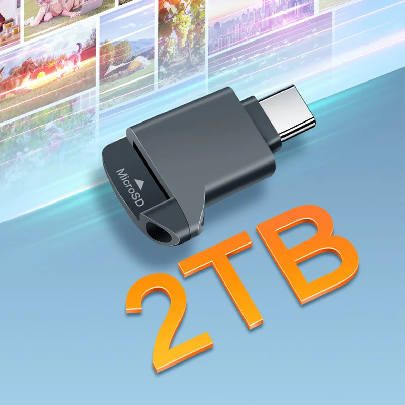 Фото Устройство чтения карт памяти Type-C 2.0 Mini TF, внешнее, черное, для карт памяти USB C 2.0, для iPhone 17 16, устройство чтения карт Mini TF №3