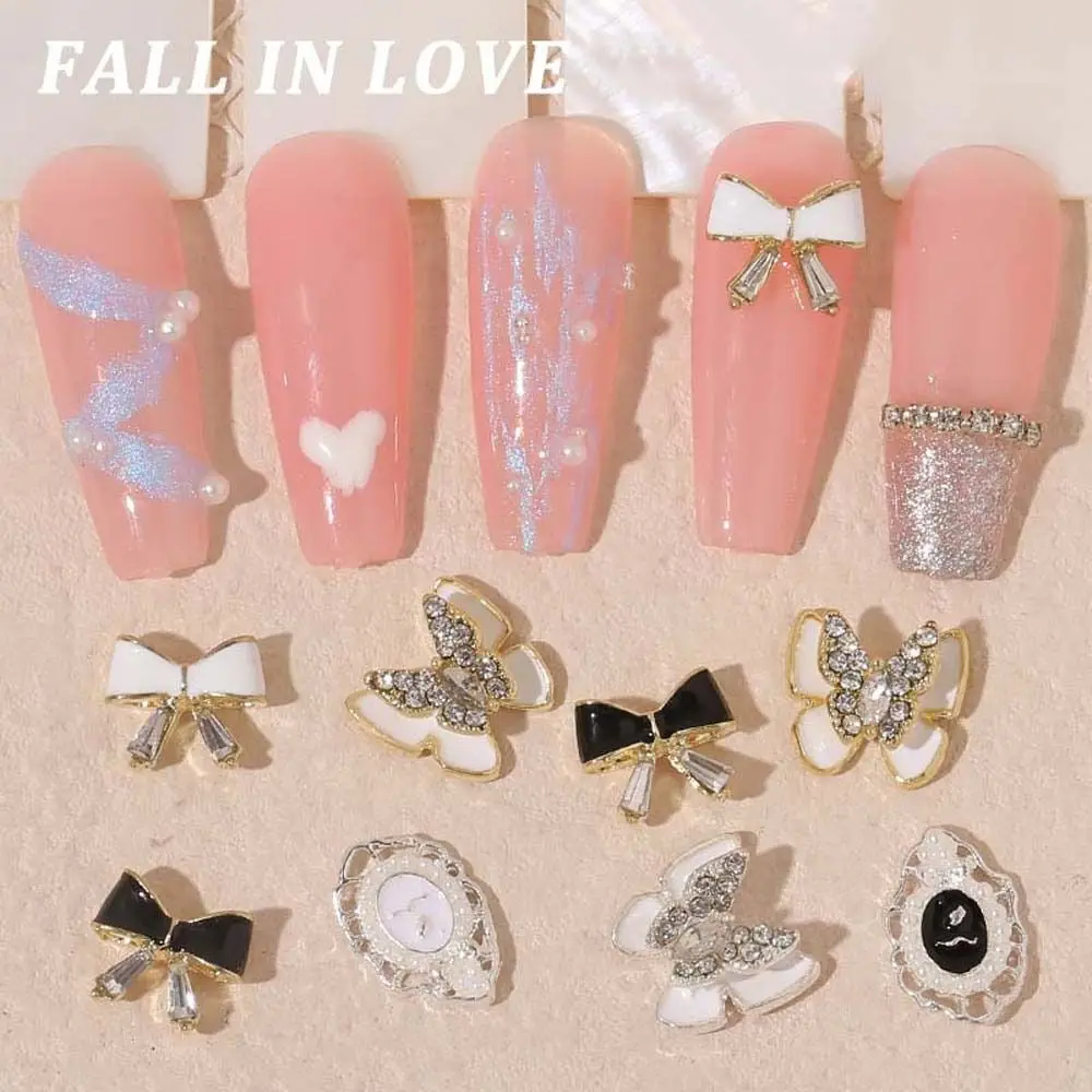 

10Pcs/set Butterfly Japanese Bow Nail Art Rhinestones 3D Manicure Accessories Rhinestones Nail Art Decorations Nail Ornament