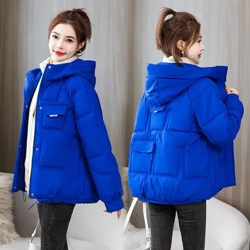 2023 New Women Down Cotton-Padded Jacket Winter Wear Versatile Loose Short Cotton-Padded Jacket Thickened Warm Cotton Coat