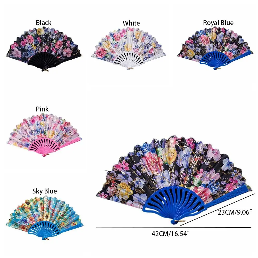 Черный Складной Веер Для Женщин Высококачественный Пластиковый Танцевальный