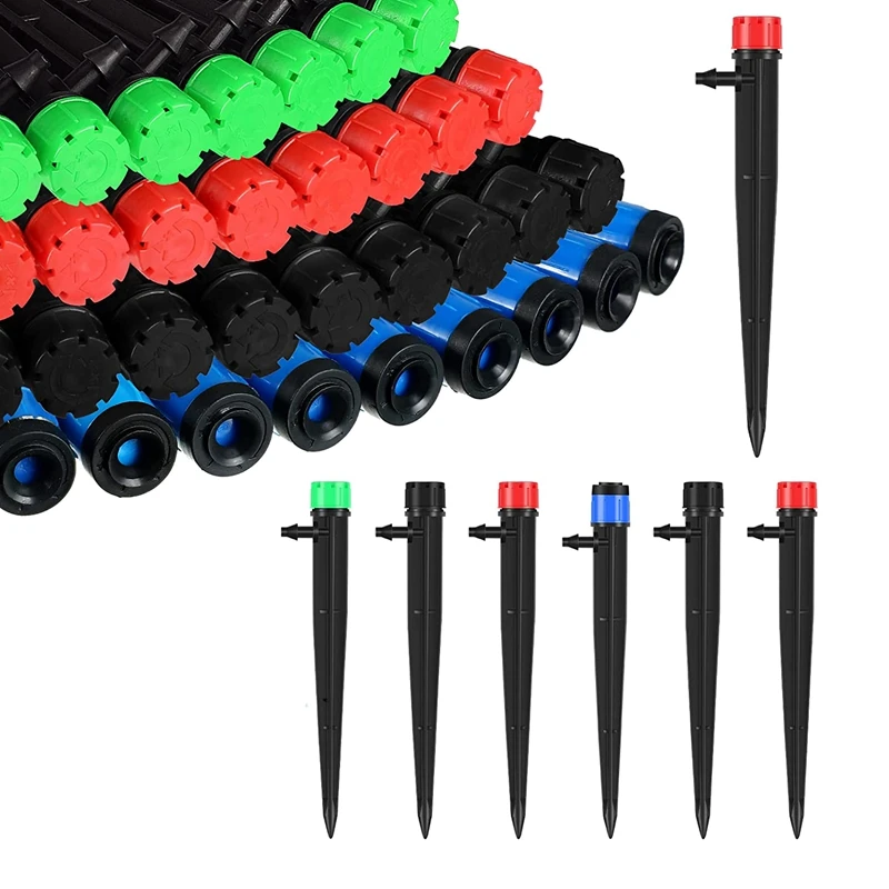 

100 Pieces 5.2 Inches Drip Emitters Fan Drip Emitters For 1/4 Inch Drip Irrigation Tubing 360 Degree Adjustable