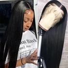 Бразильский парик 30 дюймов Hd на сетке, парик из человеческих волос, прямой парик с прямыми волосами Remy 4x4, прямые человеческие волосы на сетке, парик для черных женщин