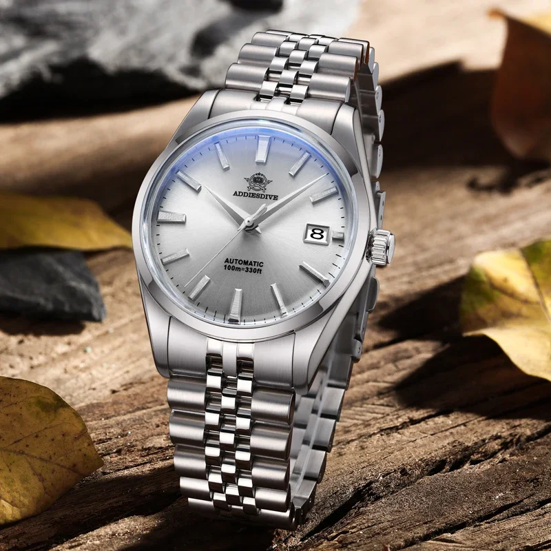 

ADDIESDIVE 39mm Men`s Watch Automatic Mechanical WristWatch H35A Calendar Display 100m Waterproof Stainless Steel Diving Watches