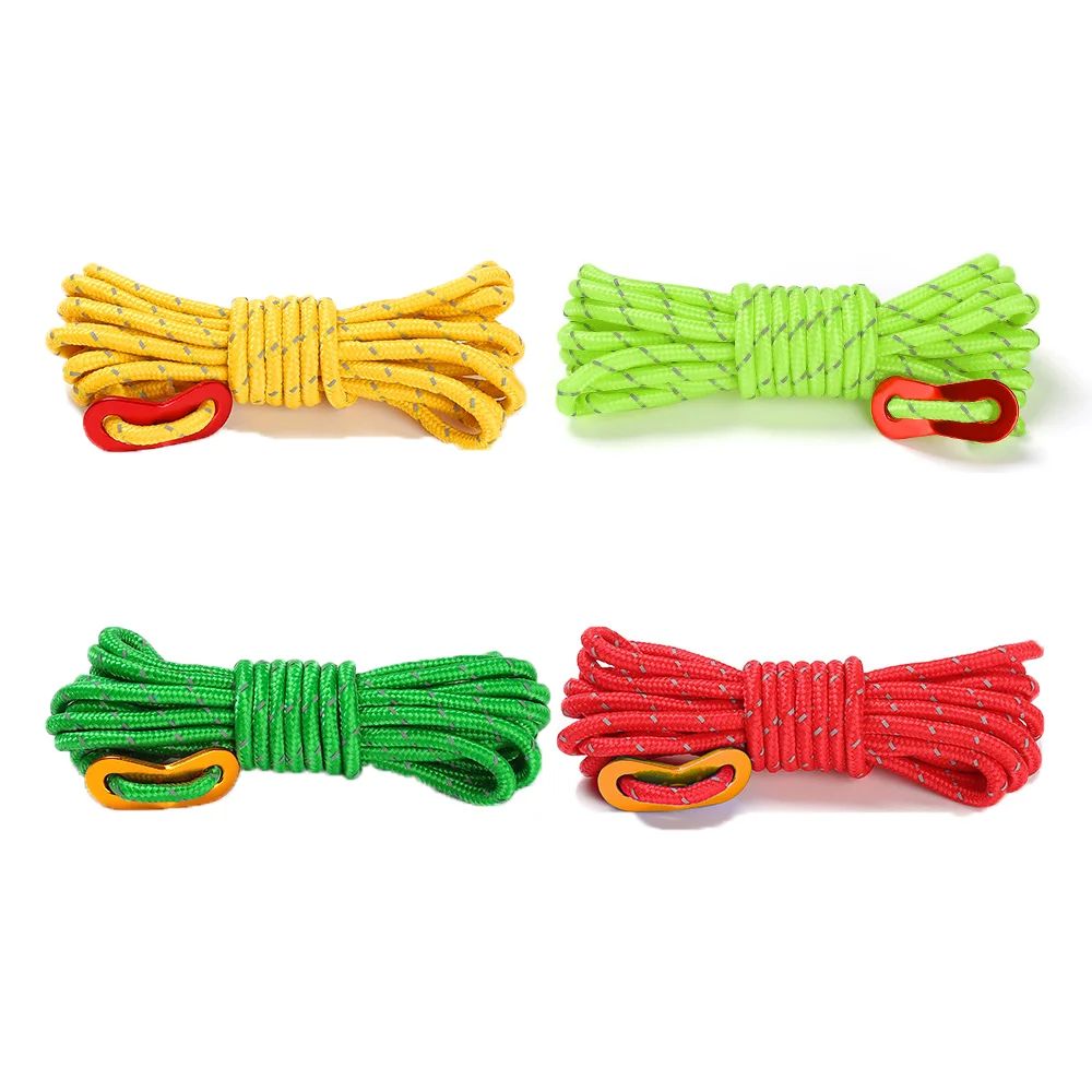 4 Meters Dia.4mm Survival Paracord Luminous Rope Camp Glow Paracord Lanyard Ropes Outdoor Camping Equipment Tent Accessories images - 6