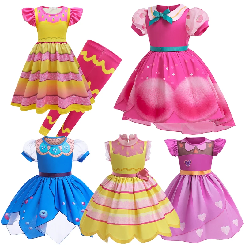 

2023 Movie Princess Power Girl Cosplay Dress 3D Printed Fancy Costume Halloween Birthday Party Clothes Children Disguise Vestido