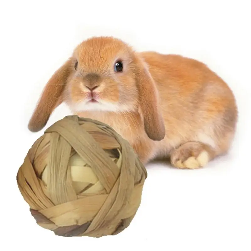 

Small Pet Chewing Toy Natural Aquatic Plant Grass Braided Ball Bunny Hamster Small Pet Chewing Toy Parrot Feet Standing Toys