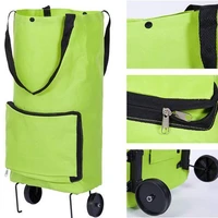 2 in 1 foldable shopping cart with wheels premium oxford fabric multifunction shopping bag organizer high capacity dropshipping