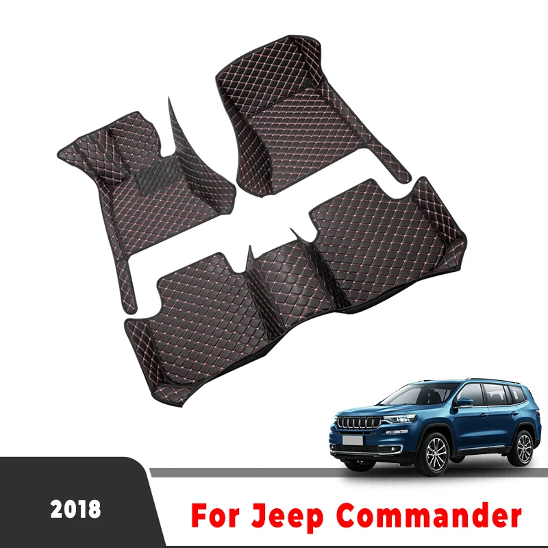 

Автомобильные напольные коврики для Jeep Commander 2018, коврики с ножками, аксессуары для салона, товары для педалей, чехлы, водонепроницаемые автомобильные