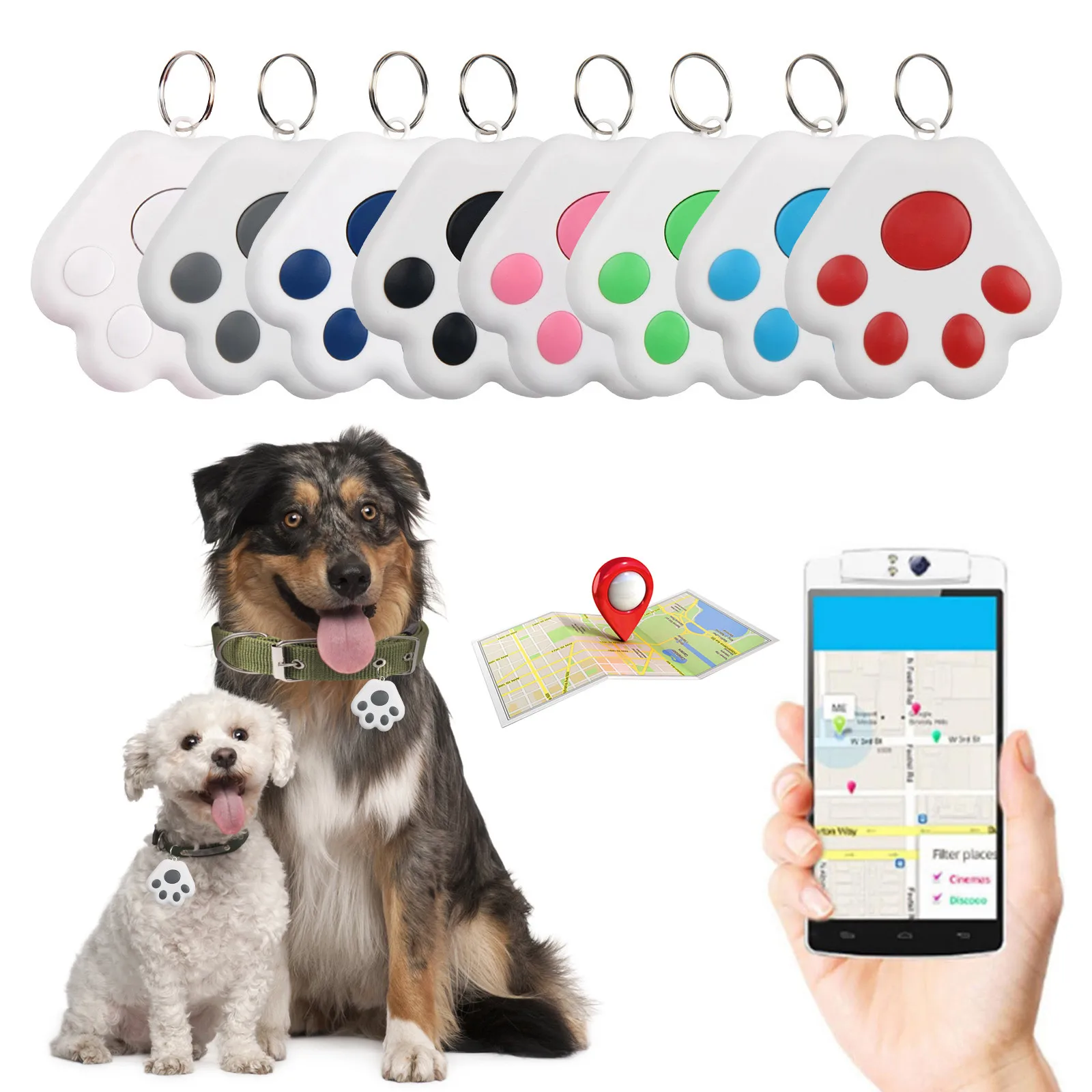 Умный мини-GPS-трекер для домашних животных Bluetooth устройство против потери