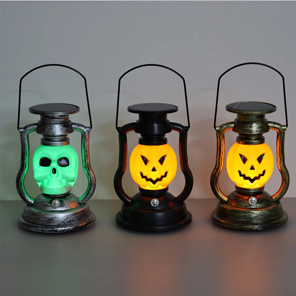 

Уличный светодиодный светильник на солнечной батарее, праздничный ретро-фонарь в виде тыквы, черепа, садовосветильник украшение, уличная л...