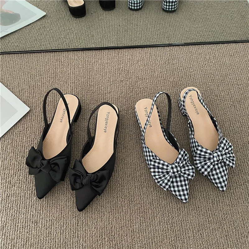 

HUAXI 2023 New Fashion Women Shoes Bow Polka Dot Pointed Toe Stiletto Sandals Luxury Sandals Women Designers Elegant