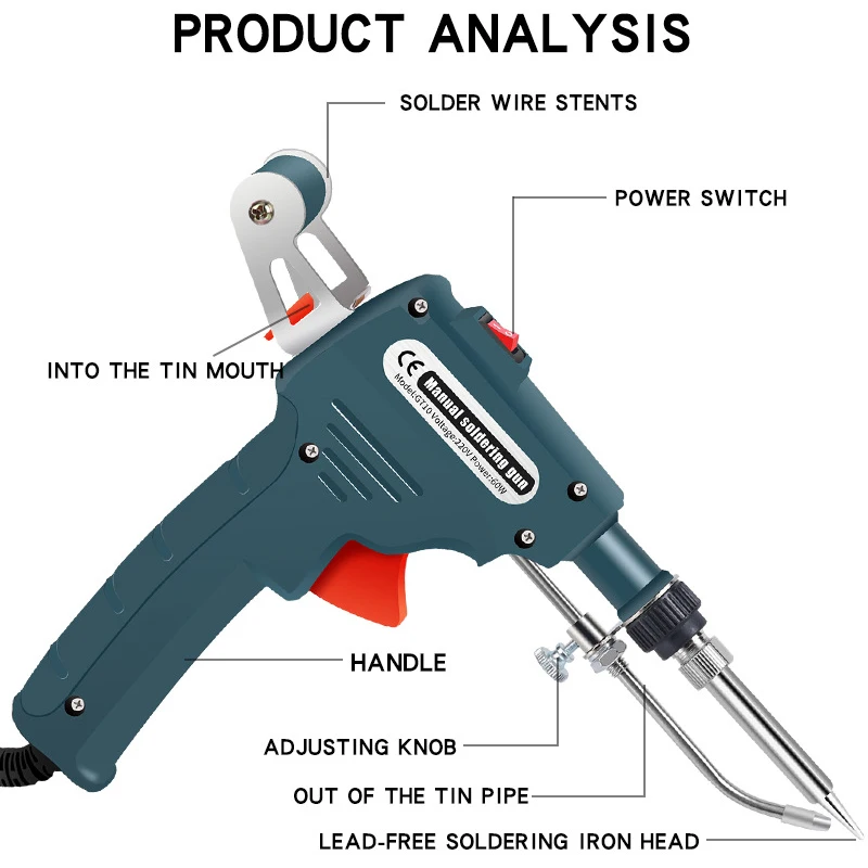 

Hand-held semi-automatic soldering tin 60W soldering iron
