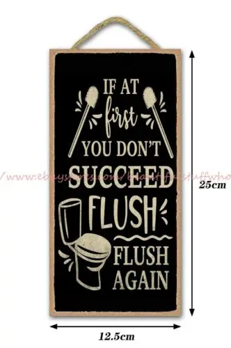 Деревянные Художественные плакаты с надписями if at first you dont flush