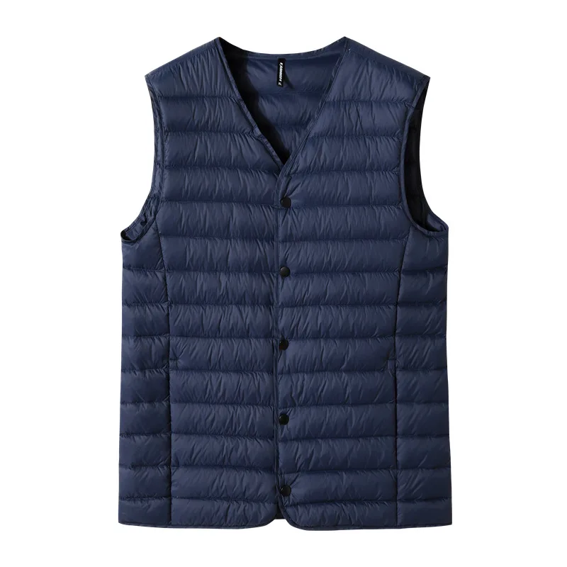 New Arrival Fashion Super Large Autumn Winter Men Down Vest Warm V-neck Thin Single Breasted Casual Plus Size XL-5XL 6XL 7XL 8XL