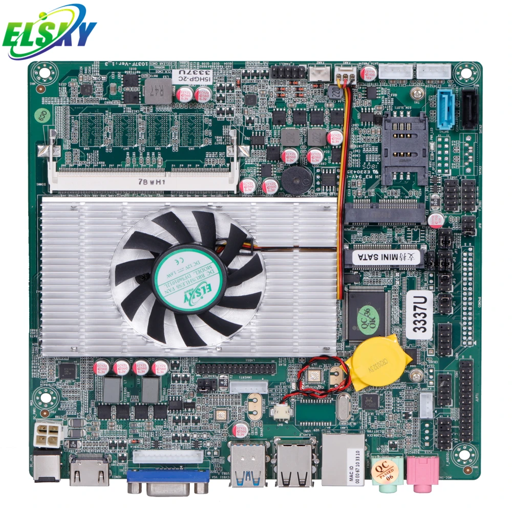 

mini-itx motherboard for computer I5HGP with 3rd generation Core i5 3317U Realtek8111E HM76RJ45 DC 12V RS232 COM