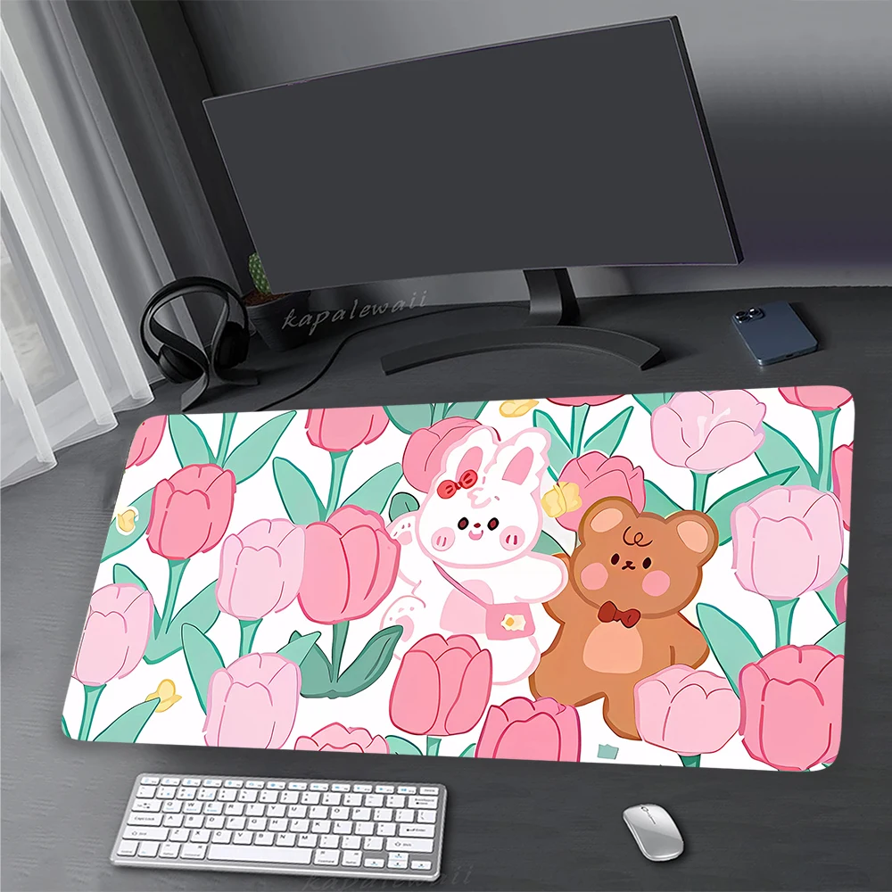 

Kawaii Cute Large Mouse Pad Setup Gaming Accessories Mousepad Company Rubber Mouse Mat Desk Pad Mousepads Plant Carpet 900x400mm