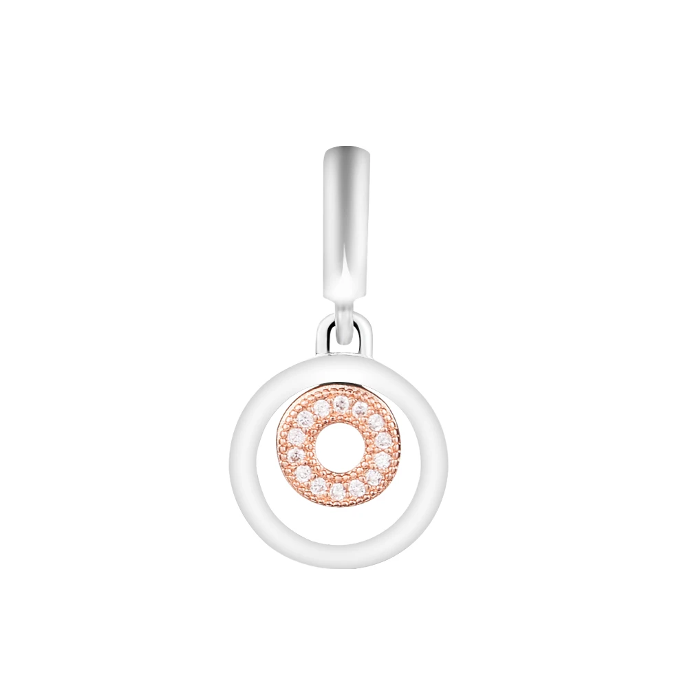 

Бесплатная доставка товары двухцветный логотип Круги Подвеска Кристалл 925 серебро оригинальный DIY комплект для изготовления браслетов и ожерелий