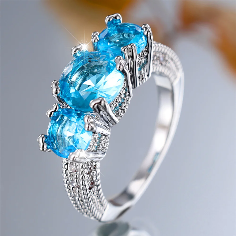 Женское Обручальное кольцо с цирконом винтажное обручальное серебряного цвета