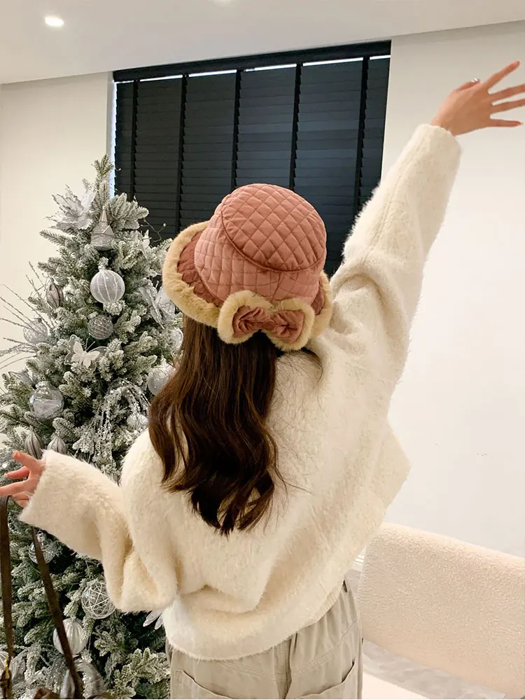 Рыбацкая шапка женская зимняя новая теплая утолщенная для бассейна маленькая