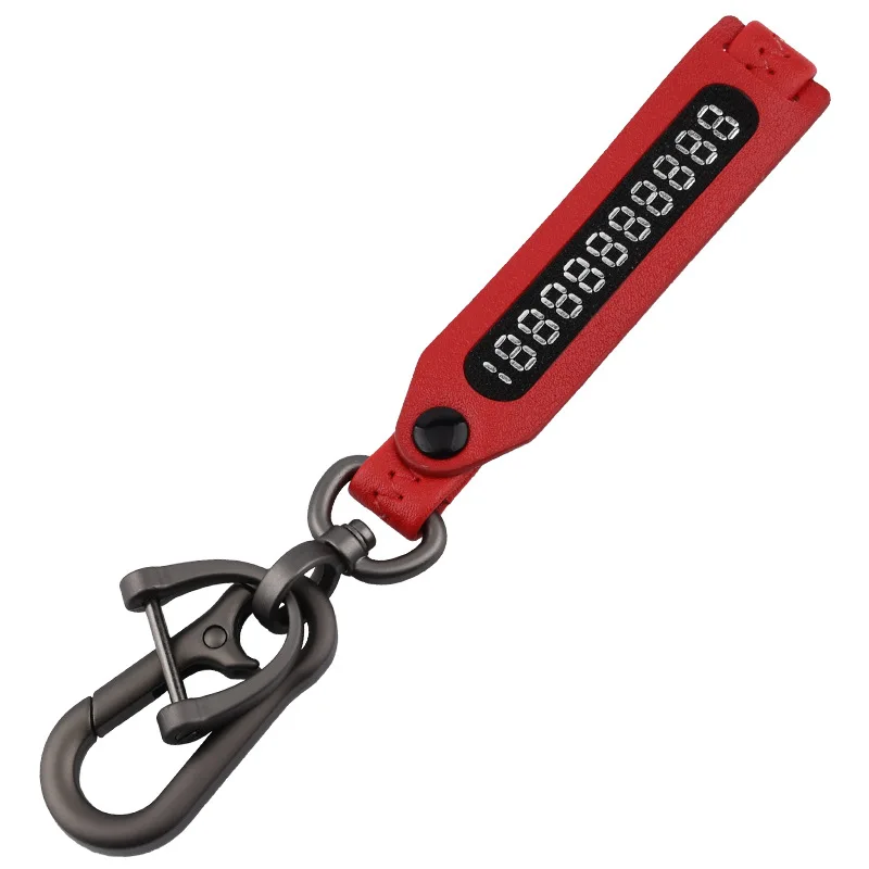 Anti loss phone number woven leather key chain 360 degree rotary horseshoe metal key chain for men and women car key chain acces