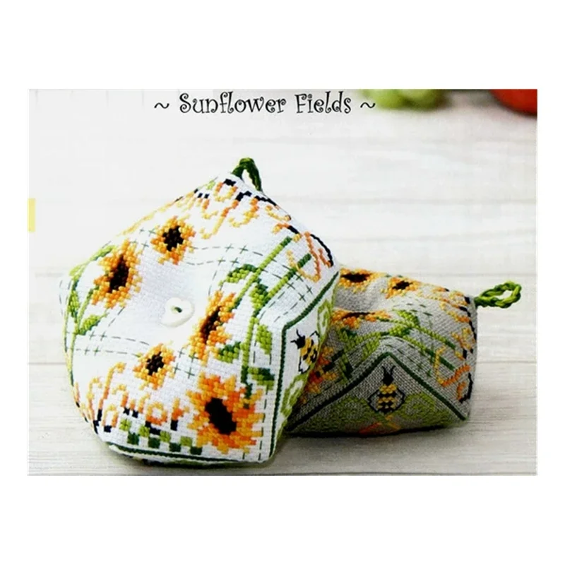 Cross-Stitch Needle Interleaved Double-side Embroidery hand Material bag sunflower can be customized printed