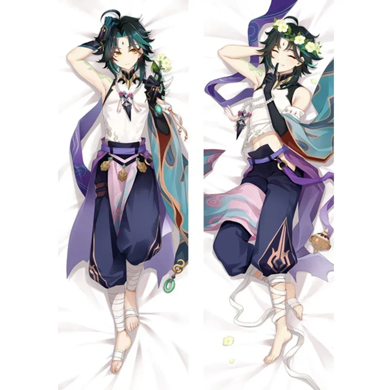 

Anime Double Side Printed Dakimakura Pillowcase Genshin Impact Zhong Li XIAO Cushion Cover Male Otaku Hugging Throw Pillow Case