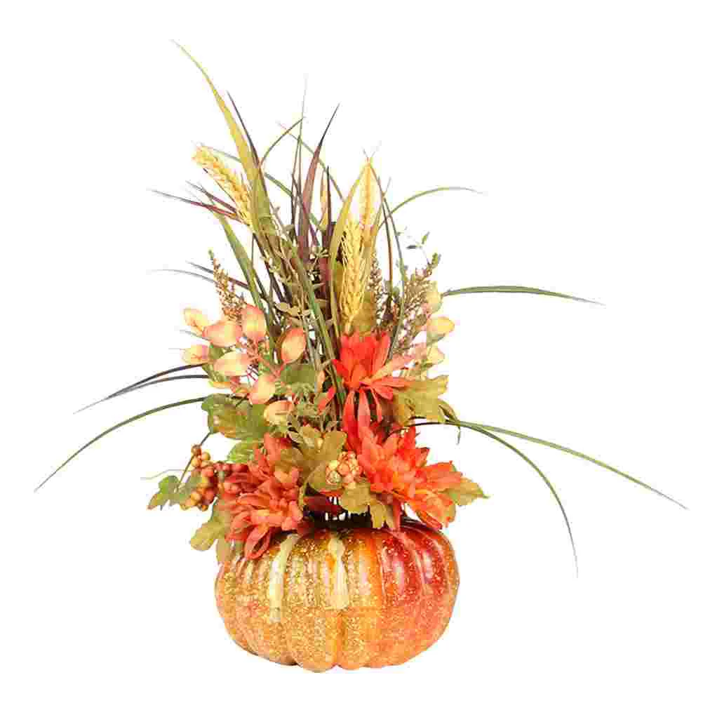 

Pumpkin Prop Artificial Decorpumpkins Thanksgiving Centerpiece Fall Potted Festival Fruit Photo Maple Harvest Ornament Leaves