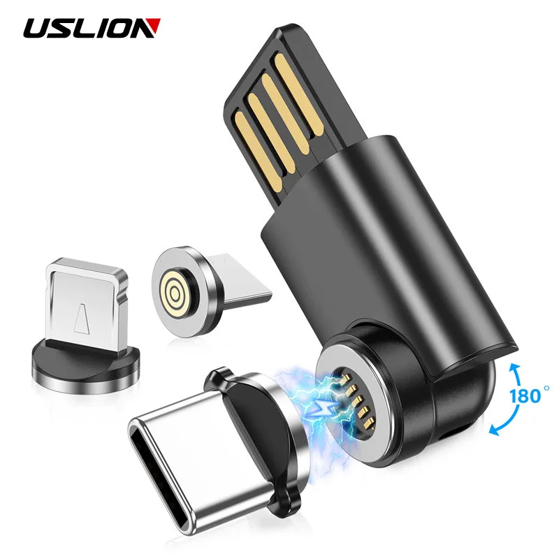 

USLION Mini 3A Magnetic Fast Charger For iPhone 13 Xiaomi Samsung Cable USB Magnetic Charging Cable Support Data Transmission