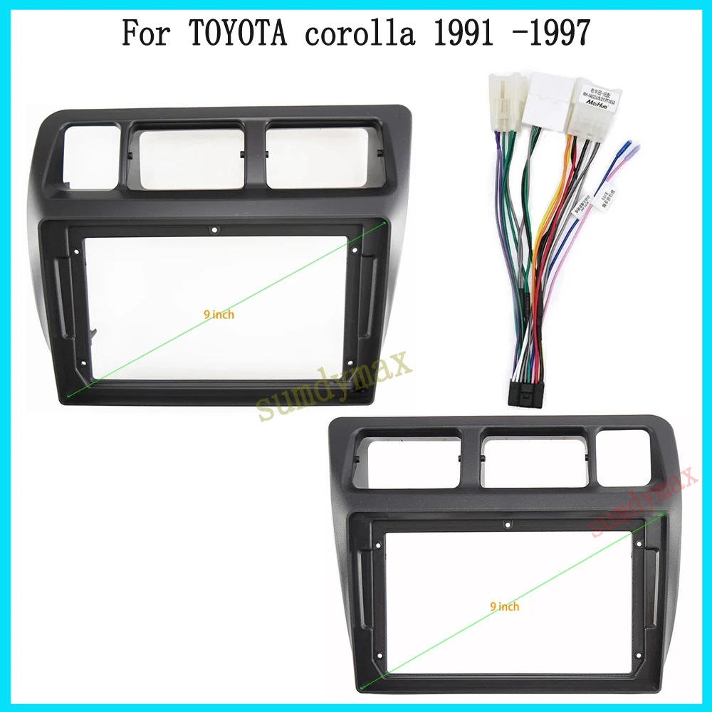 

9-дюймовый 2DIN автомобильный DVD-радиоприемник с креплением для TOYOTA corolla 1991 -1997, стереоприборная панель с креплением к панели