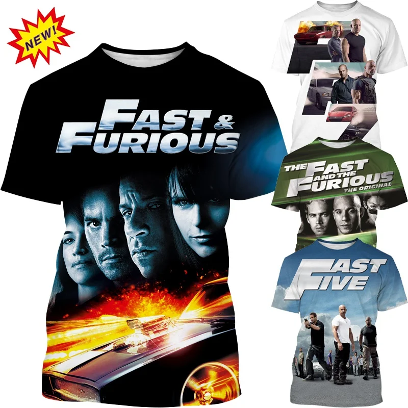 

Hot Movie Fast and Furious Graphic T-shirt Fashion Personality Unisex Super Cool Street Style Casual Round Neck Short Sleeve