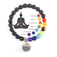 hot 7 chakra life tree charm bracelet women men natural stone reiki healing engry beads bangles yoga meditation bracelet jewelry