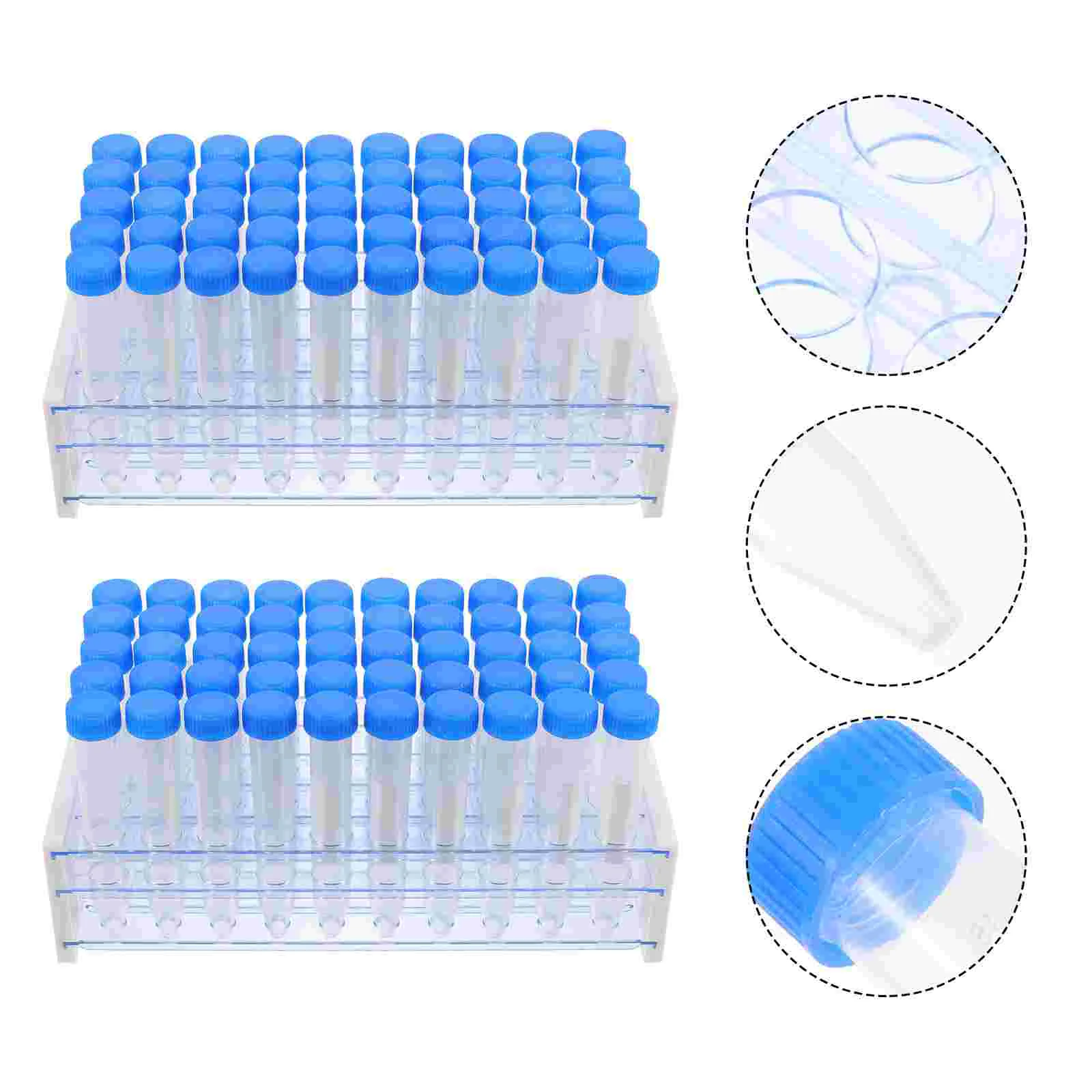 

100pcs Clear Glass Test Tube with Caps Scales and Storage Rack for Laboratory Scientific Experiments Party Decoration Candy