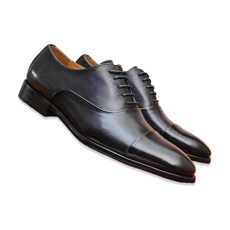 

Eioupi Classic Calfskin Leather Sheepskin Lining Men's Business Dress Shoes