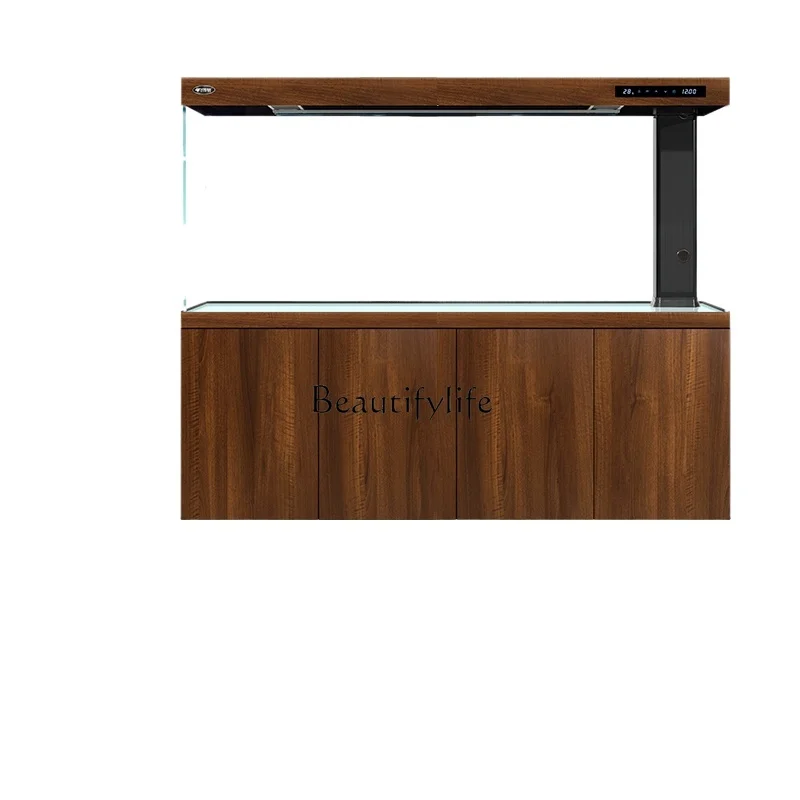 Ультра-белый стеклянный аквариум для гостиной бытовой большой арованный нижний