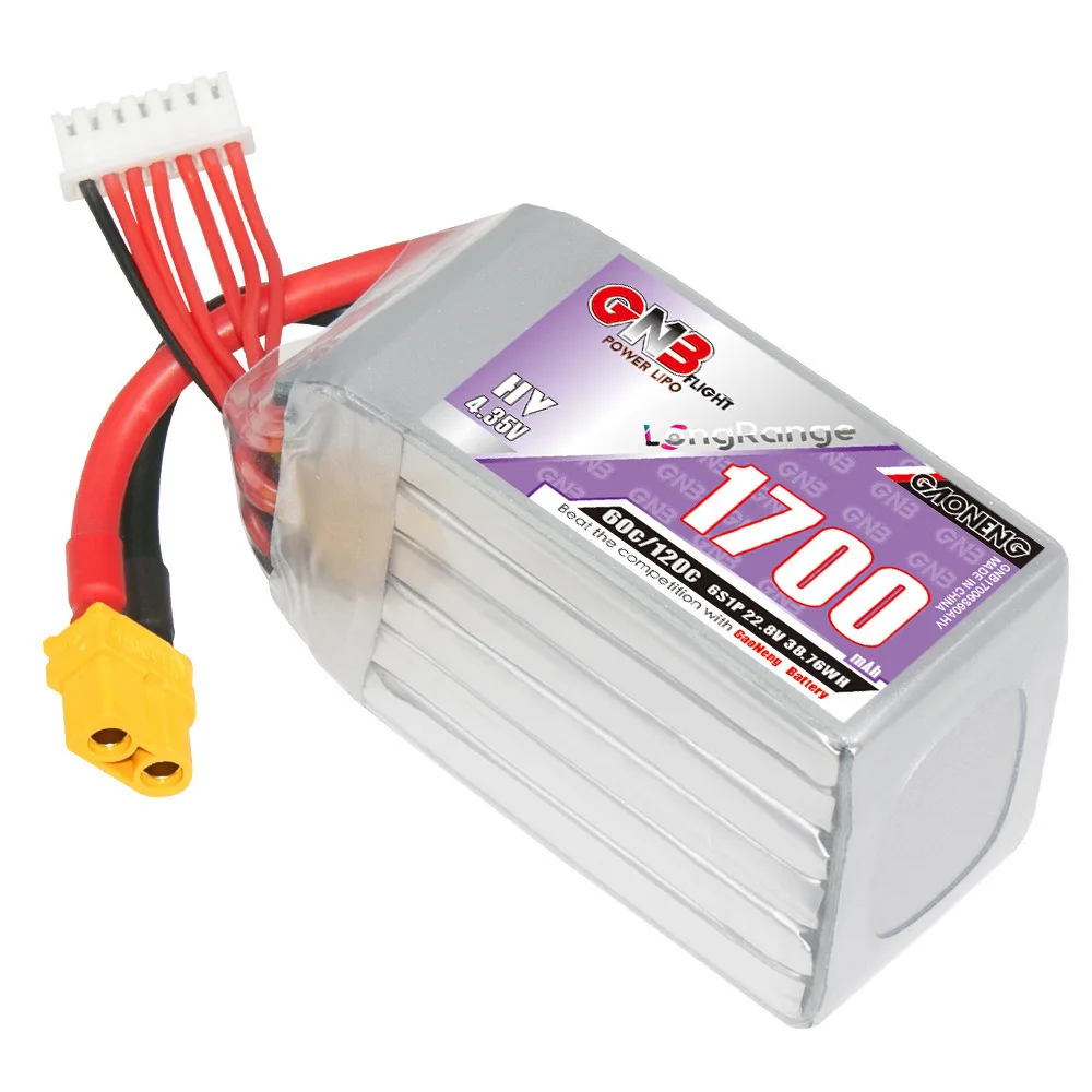 2 шт. GNB 6S 22 8 В 1700 мАч 60C/120C Lipo аккумулятор для RC FPV квадрокоптера Дрон Самолет