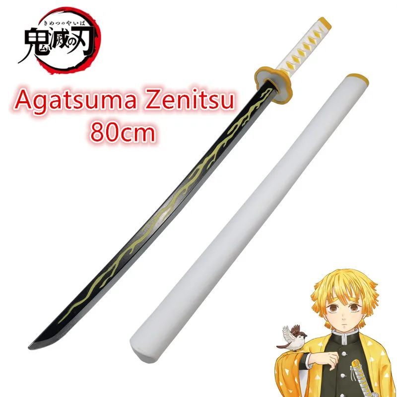 Anime Original Kimetsu no Yaiba Katana Cosplay Weapon Demon Slayer Sword Agatsuma Zenitsu Kyoujurou Tanjirou Swords 80cm