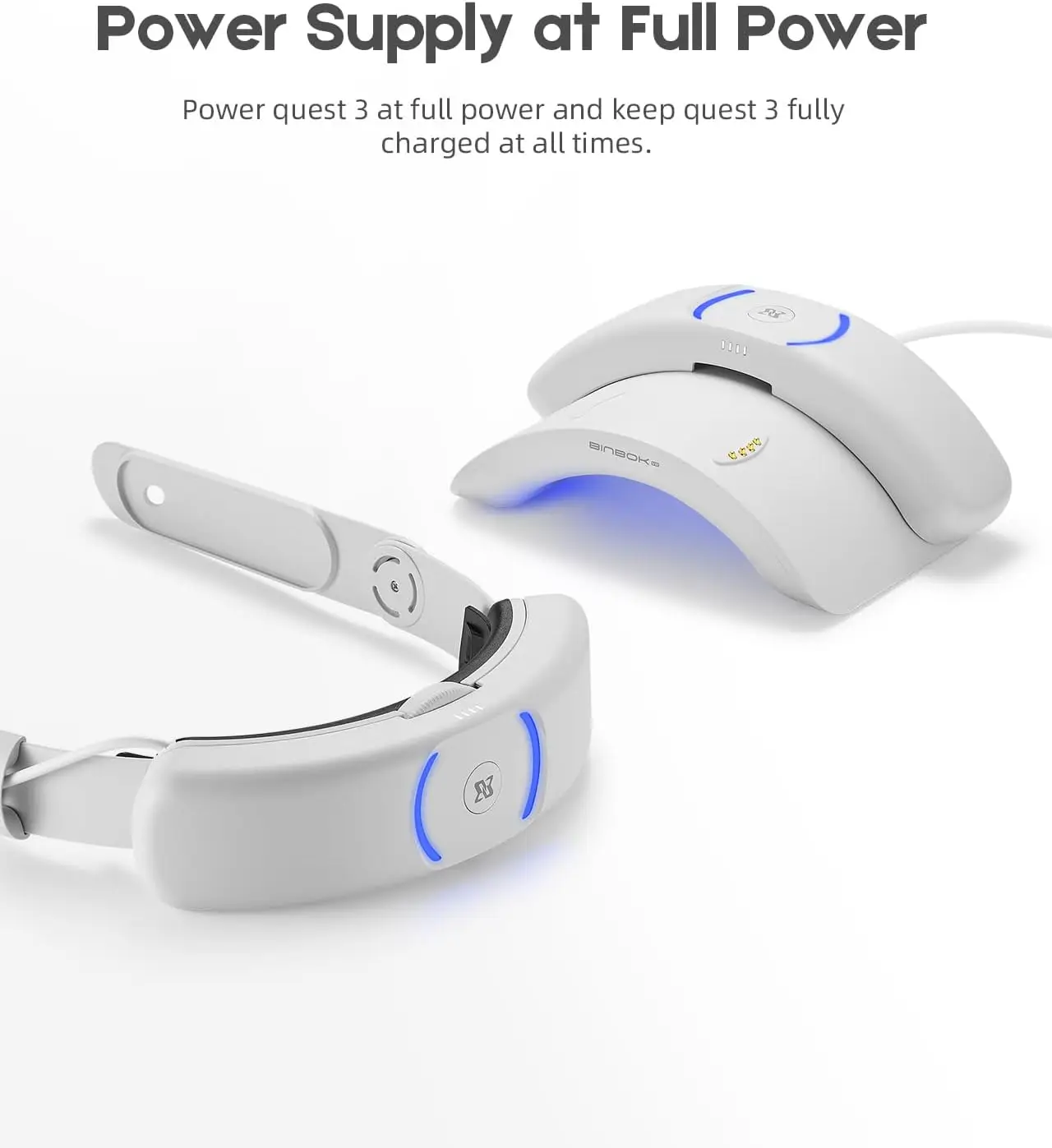 Binbokрегулируемый головной ремень и аккумулятор для Meta Quest 3/3S с аккумуляторной