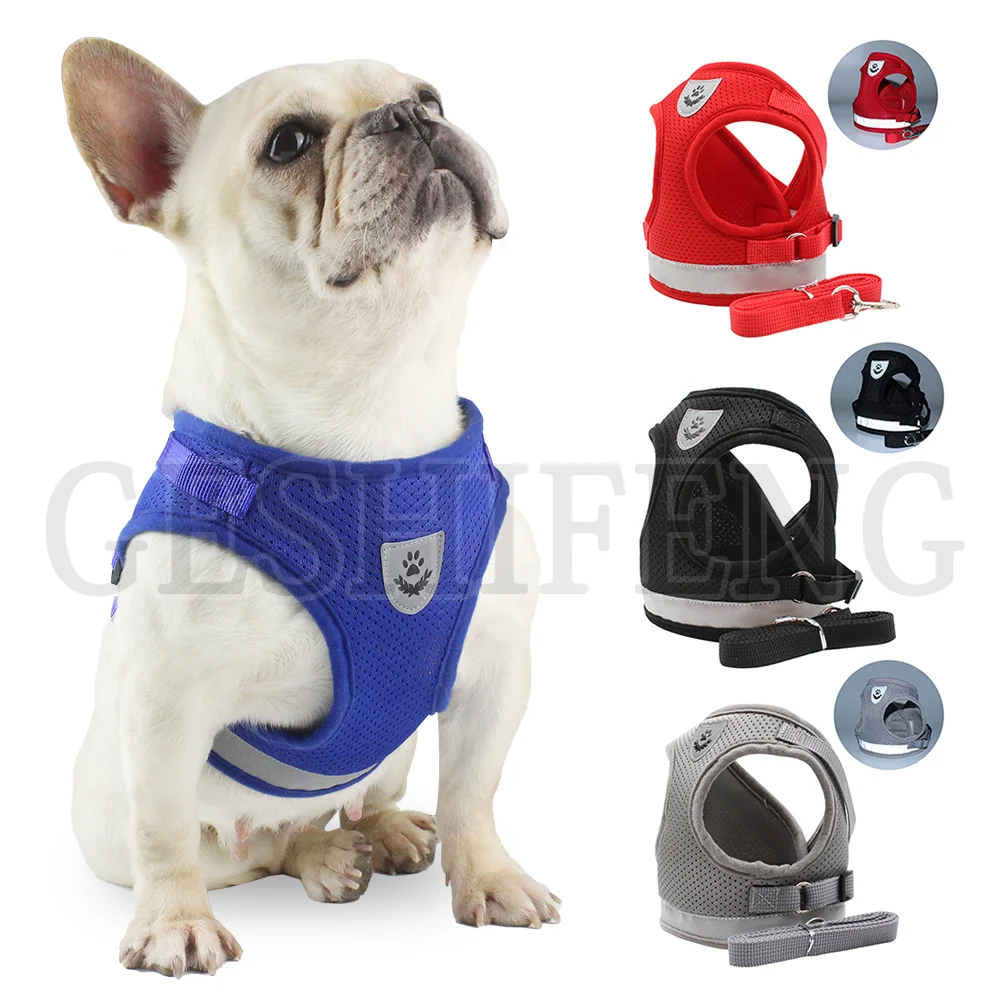 

Reflective Safety Pet Dog Harness and Leash Set for Small Medium Dogs Cat Harnesses Vest Puppy Chest Strap Pug Chihuahua Bulldog