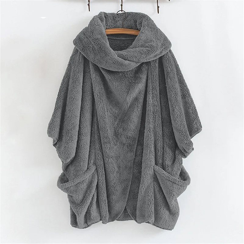 Oversized Loose Winter Warm Overcoat Women Fashion Solid Color Hooded Jacket Casual Fleece Long Coat Hairry Furry Outwear