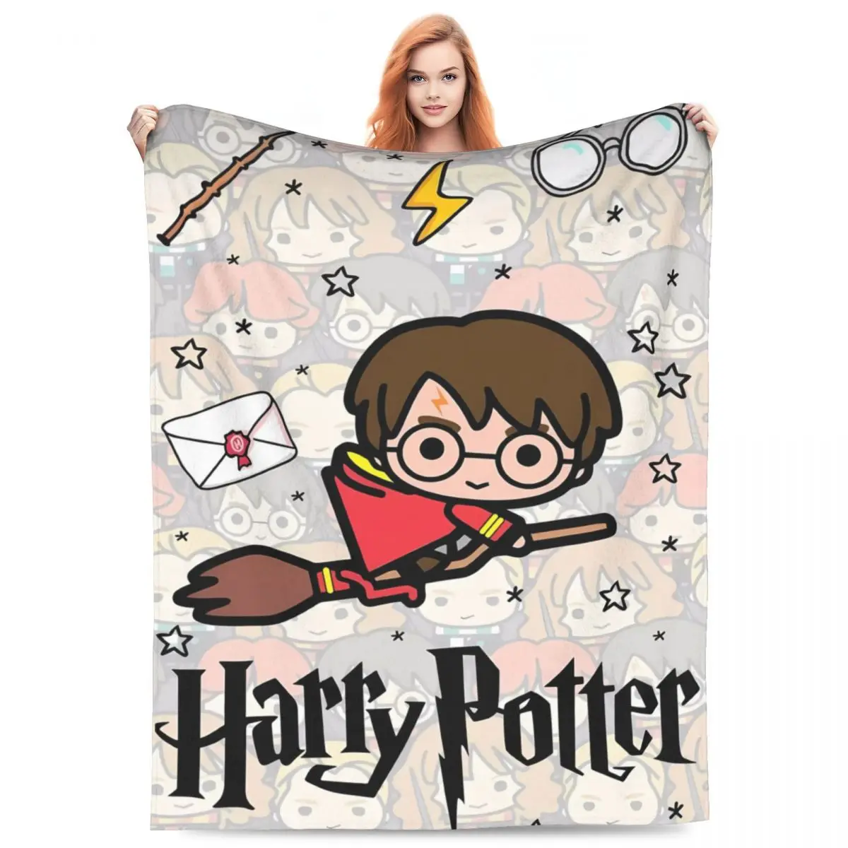 Одеяло H-Harry P-Potter с мультяшным дизайном качественное теплое мягкое одеяло зимнее