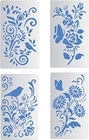 4 pack metal stencils steel stencil templates for bullet scrapbook painting furniture embroidery murals and diy craft
