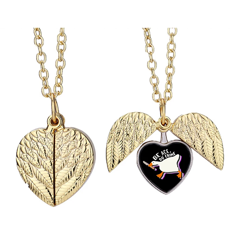 

Be Ace Do Crime Untitled Goose Jyn Heart Active Angel Wing Necklace Beautiful Pendant Fashion Jewelry