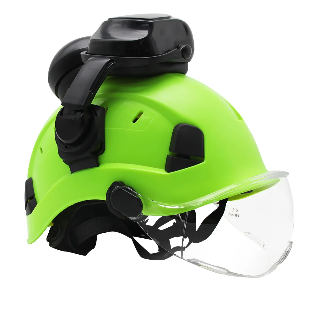 

Защитный шлем с очками, защитная твердая шапка из АБС-пластика для работы на открытом воздухе, скалолазания, езды, работы, спасательных шлемов